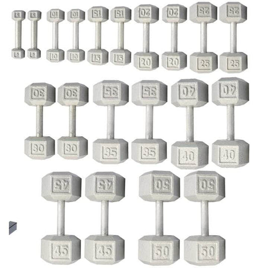 “NEW” York Steel Hex 5-50lb Set Dumbbells