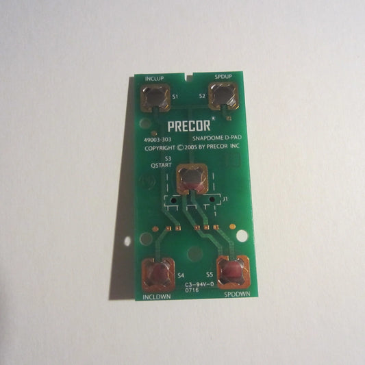 Precor D-Pad&nbsp;Circuit Board, PCA Snap Dome